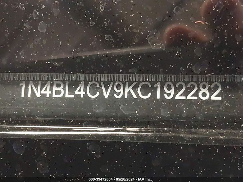 1N4BL4CV9KC192282 2019 Nissan Altima 2.5 Sr