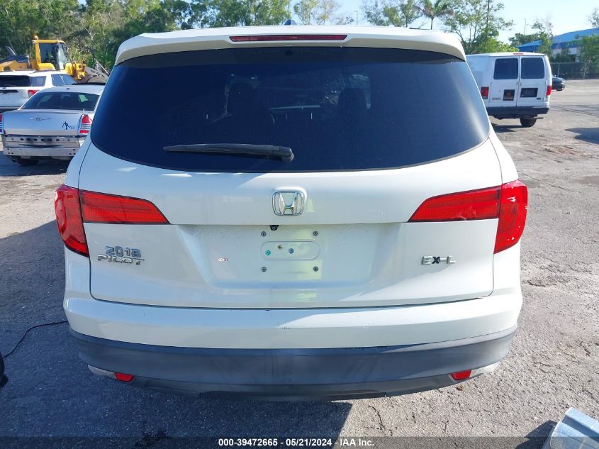 2016 Honda Pilot Ex-L VIN: 5FNYF5H51GB030683 Lot: 39472665