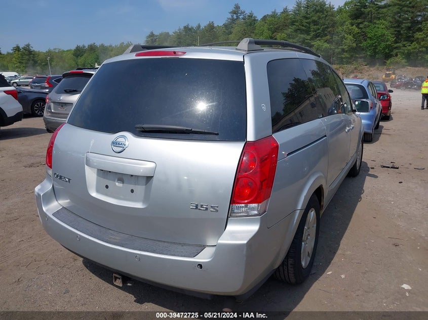 2006 Nissan Quest 3.5 S VIN: 5N1BV28U16N117798 Lot: 39472725