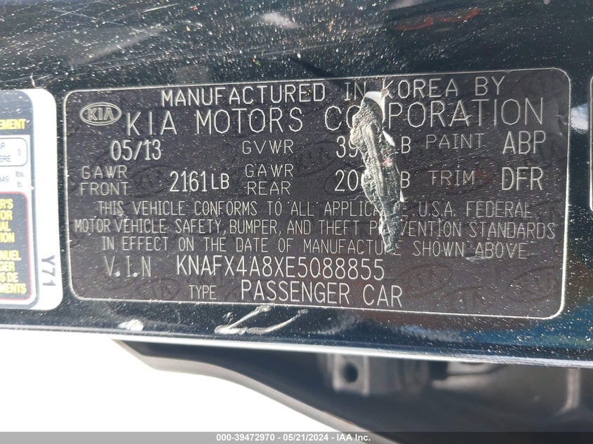 2014 KIA FORTE EX - KNAFX4A8XE5088855