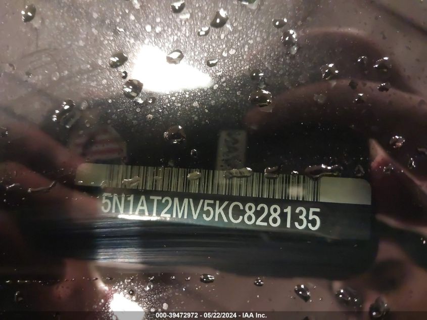 2019 Nissan Rogue Sl VIN: 5N1AT2MV5KC828135 Lot: 39472972