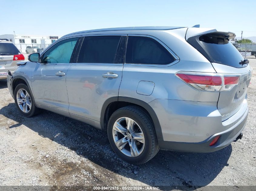 2014 Toyota Highlander Limited V6 VIN: 5TDYKRFH7ES014349 Lot: 39472975