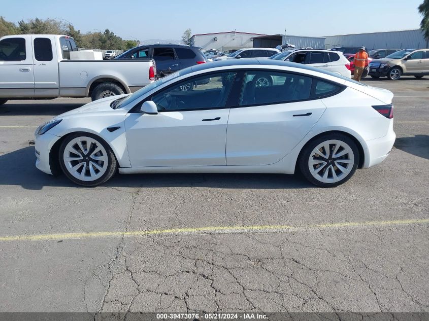 2021 Tesla Model 3 Standard Range Plus Rear-Wheel Drive VIN: 5YJ3E1EA3MF872038 Lot: 39473076