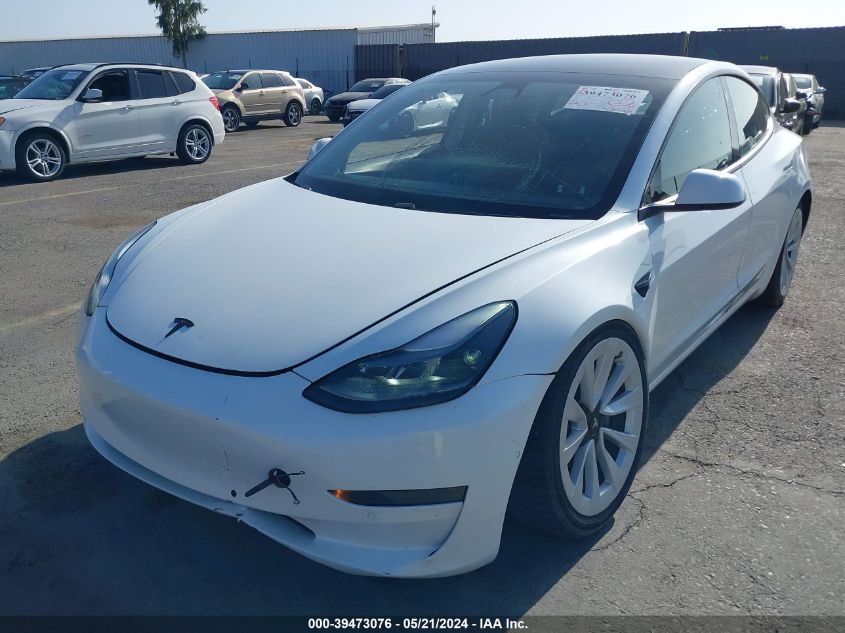 2021 Tesla Model 3 Standard Range Plus Rear-Wheel Drive VIN: 5YJ3E1EA3MF872038 Lot: 39473076