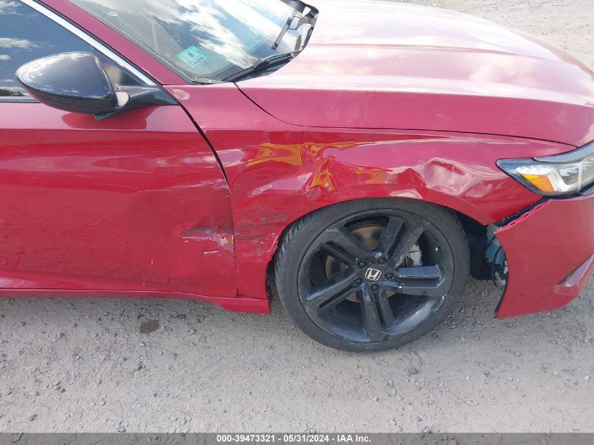 2021 Honda Accord Sport VIN: 1HGCV1F3XMA041548 Lot: 39473321