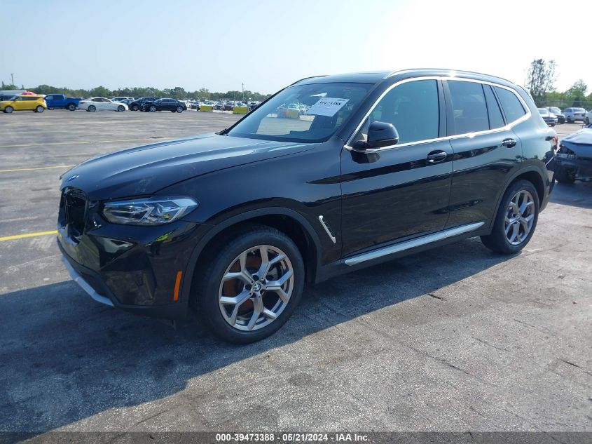 2023 BMW X3 xDrive30I VIN: 5UX53DP00P9S09382 Lot: 39473388