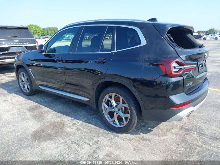 2023 BMW X3 xDrive30I VIN: 5UX53DP00P9S09382 Lot: 39473388