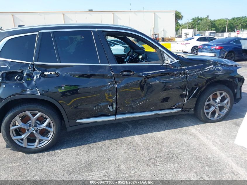 2023 BMW X3 xDrive30I VIN: 5UX53DP00P9S09382 Lot: 39473388