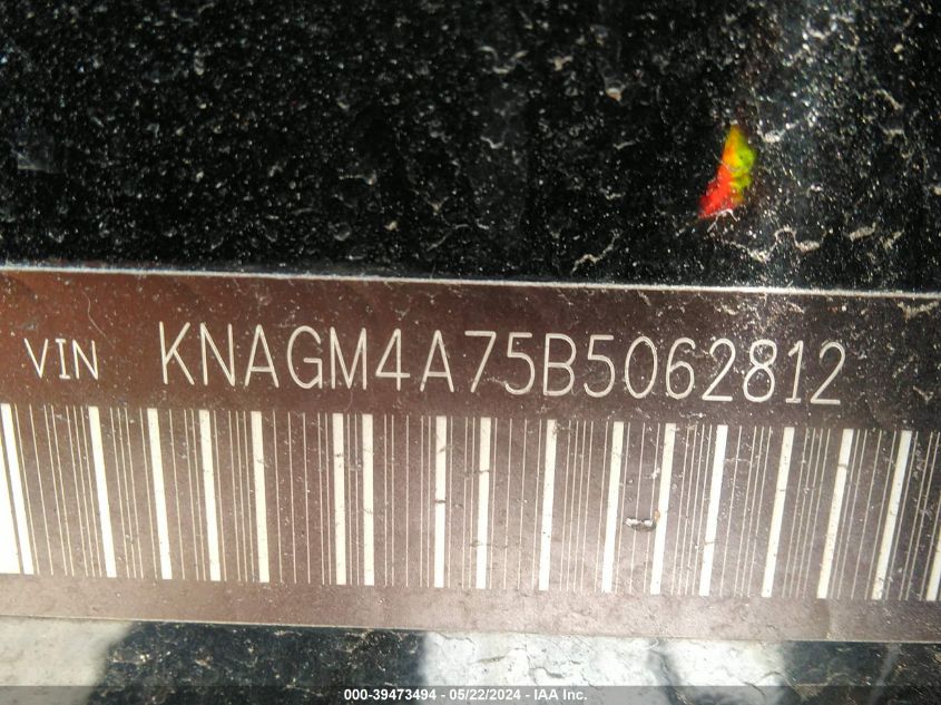 2011 Kia Optima Lx VIN: KNAGM4A75B5062812 Lot: 39473494
