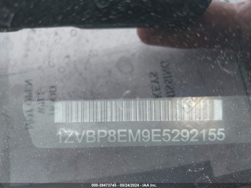 2014 Ford Mustang V6 VIN: 1ZVBP8EM9E5292155 Lot: 39473745