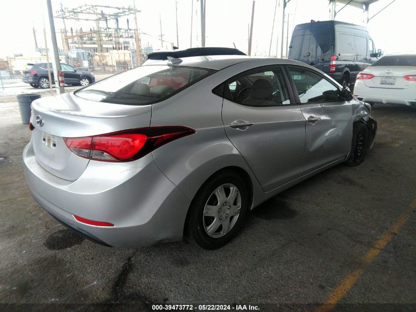 2016 Hyundai Elantra Se VIN: 5NPDH4AE7GH739651 Lot: 39473772