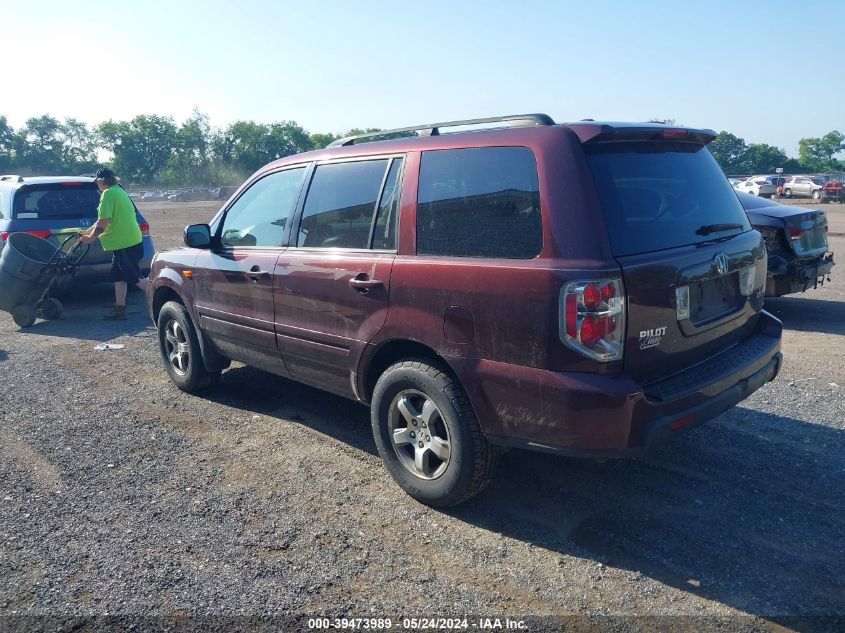 2007 Honda Pilot Ex-L VIN: 2HKYF18597H516376 Lot: 39473989