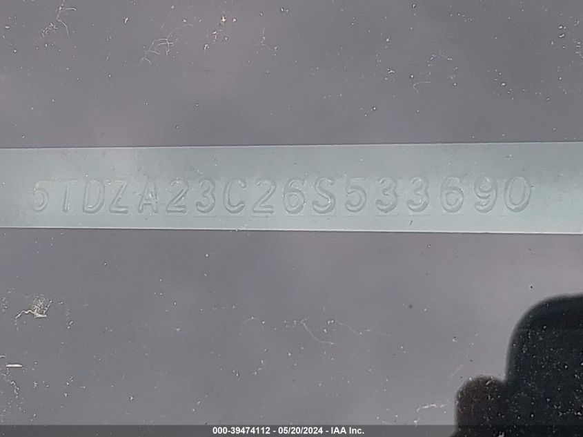 2006 Toyota Sienna Le VIN: 5TDZA23C26S533690 Lot: 39474112