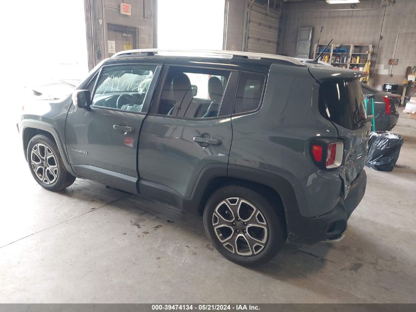 2017 Jeep Renegade Limited Fwd VIN: ZACCJADB5HPF04299 Lot: 39474134