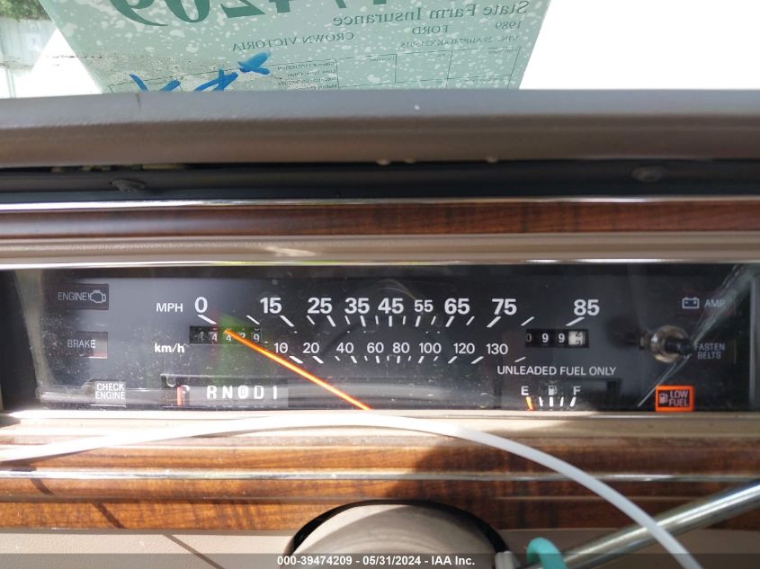 1989 Ford Crown Victoria Lx VIN: 2FABP74F4KX215015 Lot: 39474209