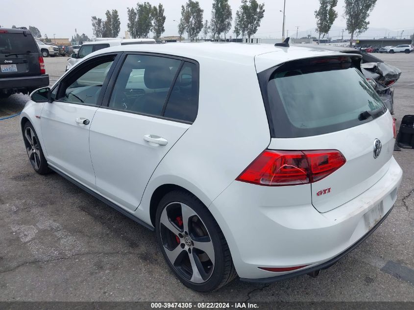 2017 Volkswagen Golf Gti Autobahn 4-Door/S 4-Door/Se 4-Door/Sport 4-Door VIN: 3VW447AU5HM075038 Lot: 39474305