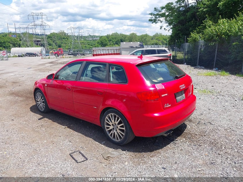 2007 Audi A3 2.0T VIN: WAUHF78P37A118377 Lot: 39474567