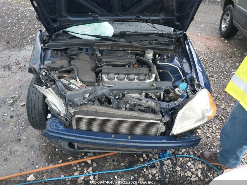 2003 Honda Civic Lx VIN: 1HGES16603L001459 Lot: 39474648