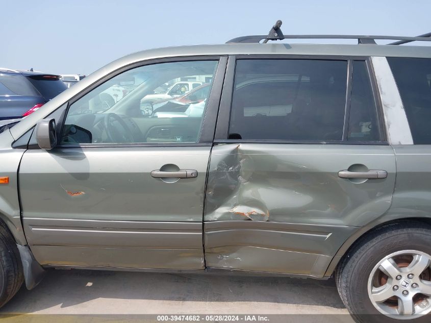 2007 Honda Pilot Ex-L VIN: 5FNYF18547B026832 Lot: 39474682