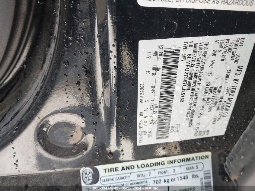 2007 Lincoln Navigator Ultimate VIN: 5LMFU27567LJ25159 Lot: 39474742