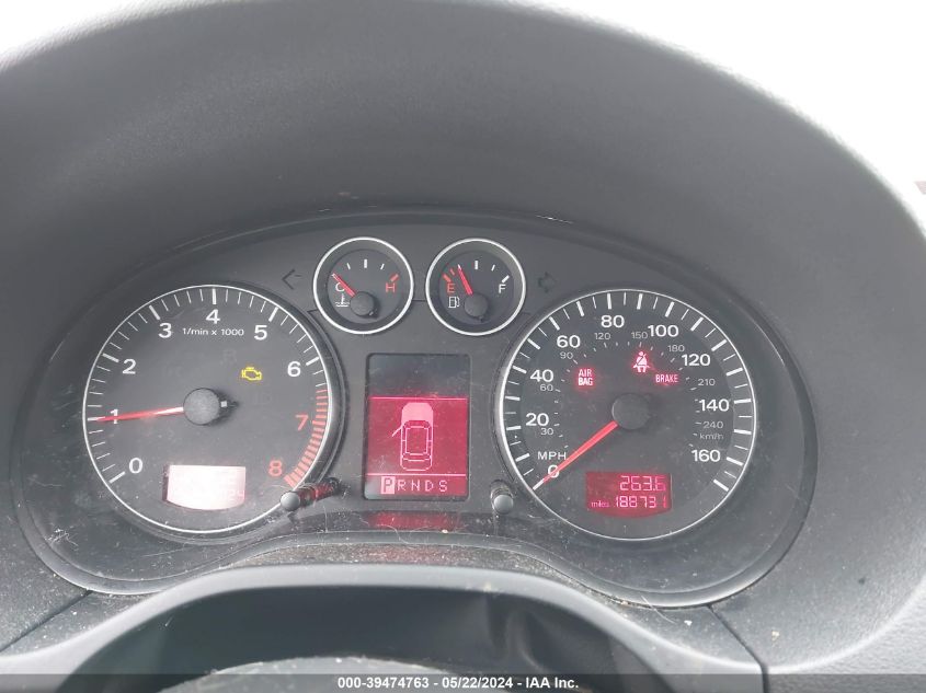 2006 Audi A3 2.0T VIN: WAUMF78P26A002598 Lot: 39474763