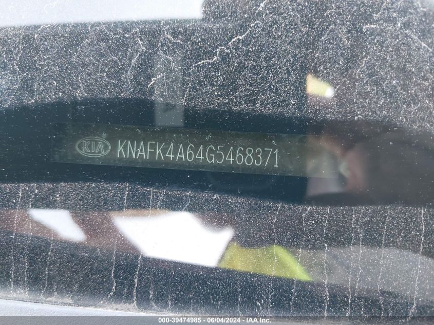 2016 Kia Forte Lx VIN: KNAFK4A64G5468371 Lot: 39474985