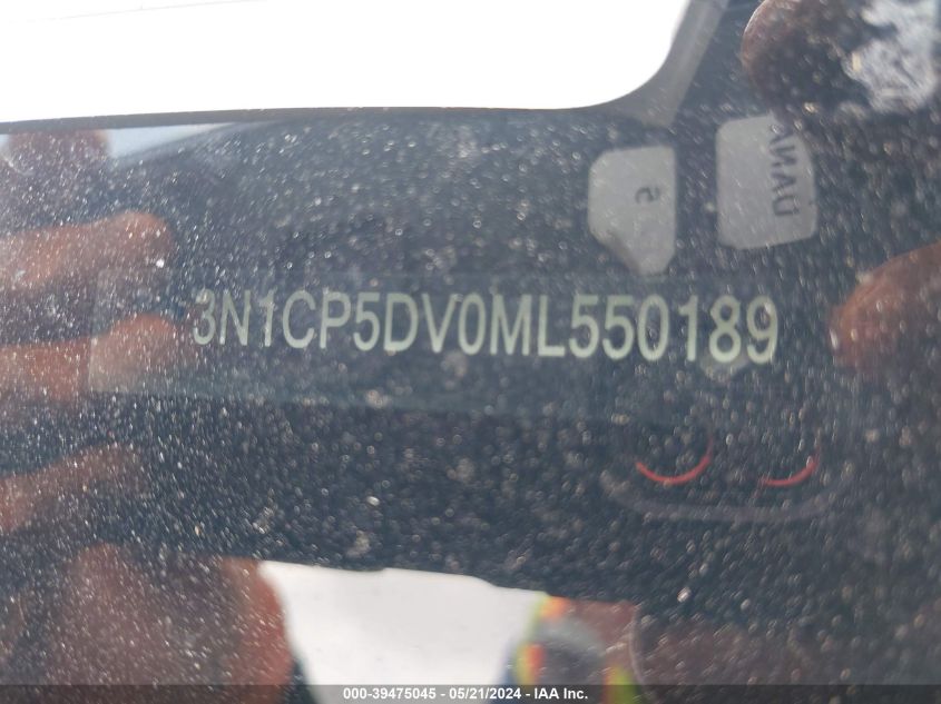 2021 Nissan Kicks Sr Xtronic Cvt VIN: 3N1CP5DV0ML550189 Lot: 39475045