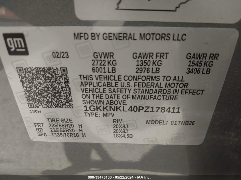 2023 GMC ACADIA FWD SLE - 1GKKNKL40PZ178411