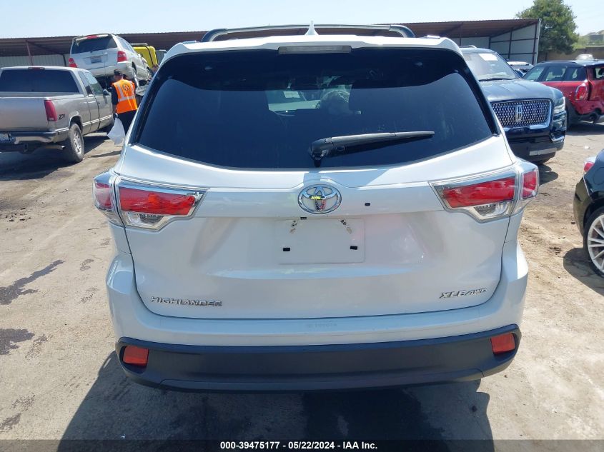 2015 Toyota Highlander Xle V6 VIN: 5TDJKRFH4FS085396 Lot: 39475177