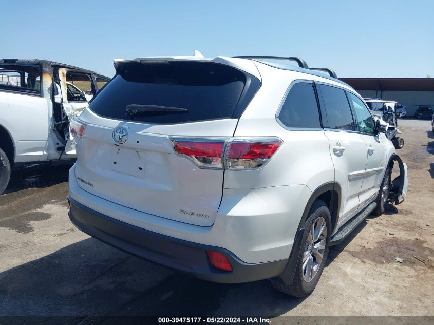 2015 Toyota Highlander Xle V6 VIN: 5TDJKRFH4FS085396 Lot: 39475177