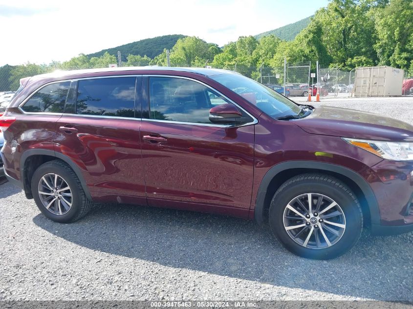 2017 Toyota Highlander Se/Xle VIN: 5TDJZRFH8HS383738 Lot: 39475463