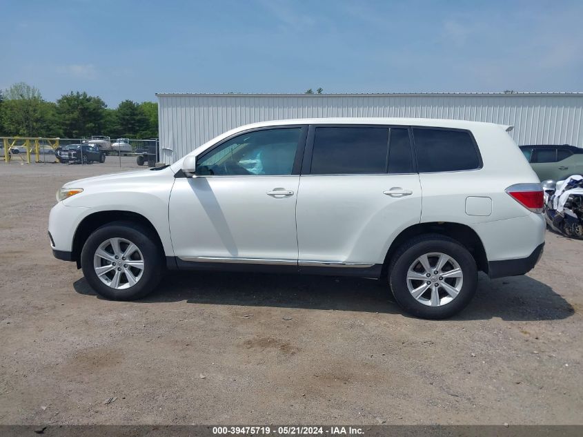 2013 Toyota Highlander Base V6 VIN: 5TDBK3EH9DS218394 Lot: 39475719