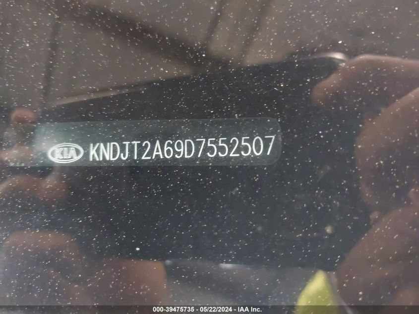 2013 Kia Soul + VIN: KNDJT2A69D7552507 Lot: 39475735