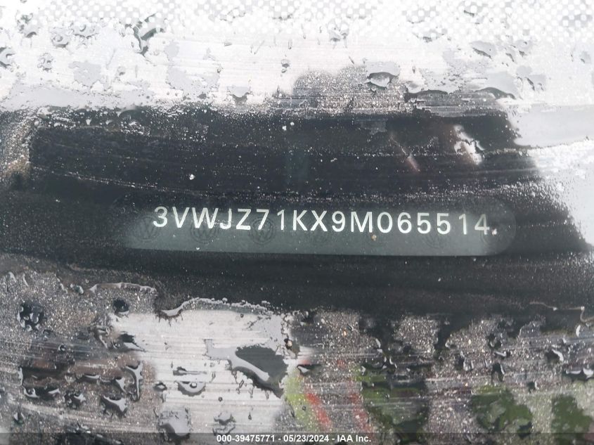 2009 Volkswagen Jetta S VIN: 3VWJZ71KX9M065514 Lot: 39475771