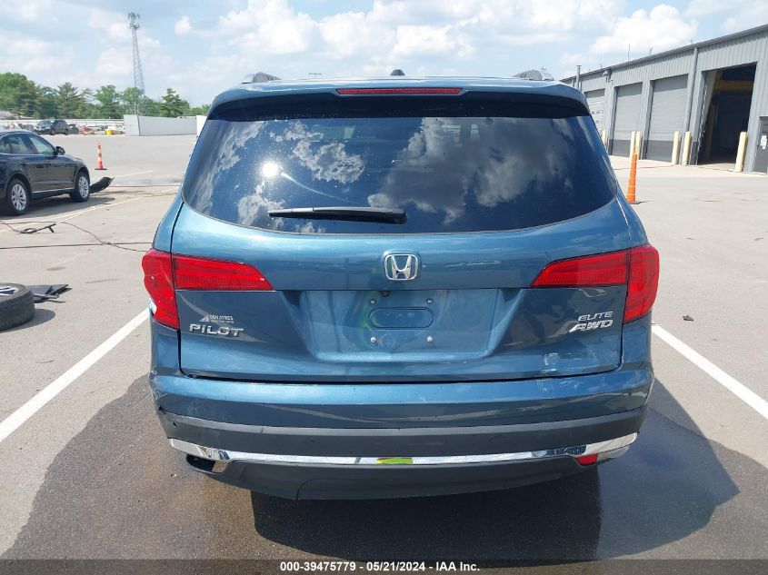 2017 Honda Pilot Elite VIN: 5FNYF6H07HB091211 Lot: 39475779