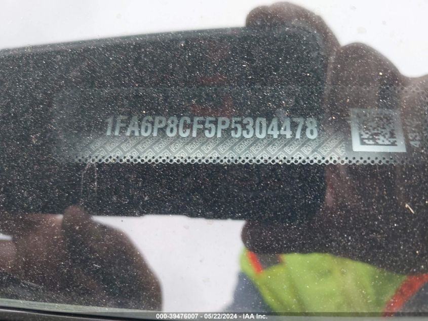 2023 Ford Mustang Gt Premium Fastback VIN: 1FA6P8CF5P5304478 Lot: 39476007