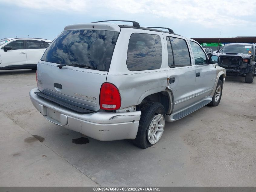 2002 Dodge Durango R/T VIN: 1B4HS78Z22F168759 Lot: 39476049