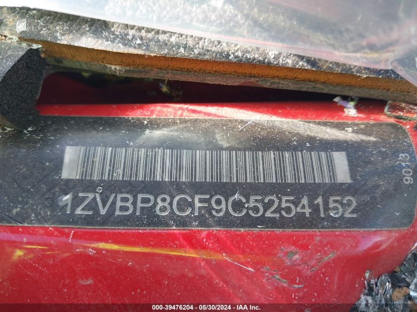 2012 Ford Mustang Gt Premium VIN: 1ZVBP8CF9C5254152 Lot: 39476204