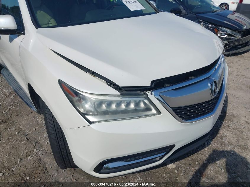 2014 Acura Mdx Technology Package VIN: 5FRYD3H40EB007487 Lot: 39476216