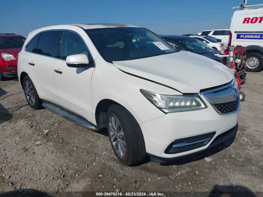 2014 Acura Mdx Technology Package VIN: 5FRYD3H40EB007487 Lot: 39476216