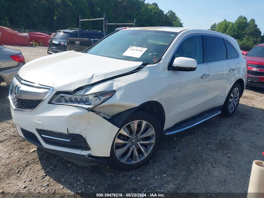 2014 Acura Mdx Technology Package VIN: 5FRYD3H40EB007487 Lot: 39476216