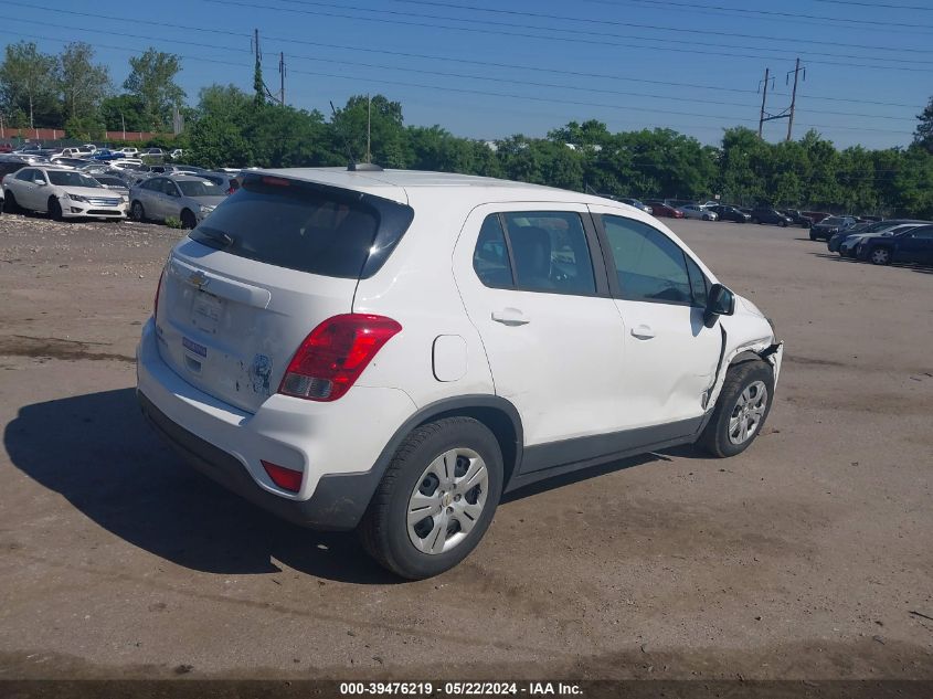 2017 Chevrolet Trax Ls VIN: 3GNCJKSB1HL278979 Lot: 39476219