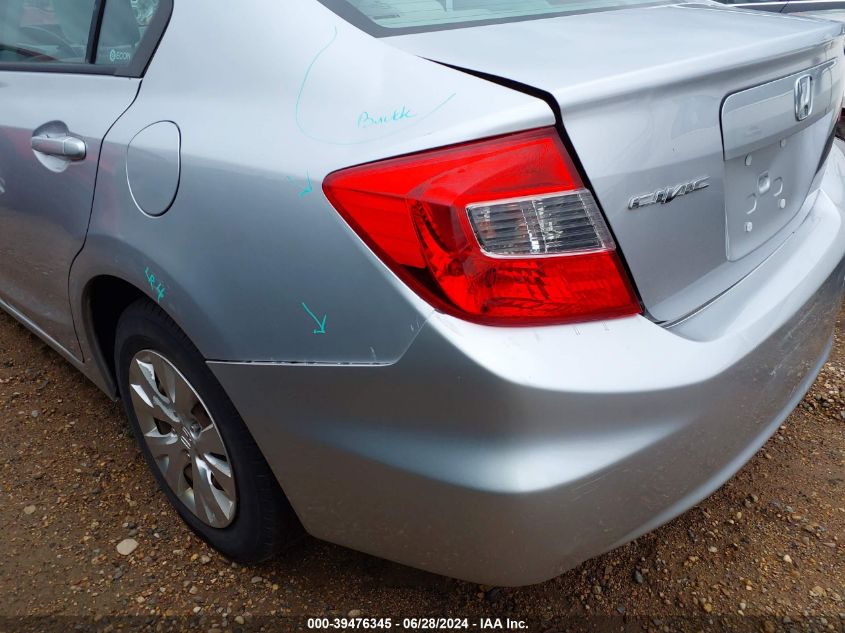 2012 Honda Civic Lx VIN: 19XFB2E5XCE003472 Lot: 39476345