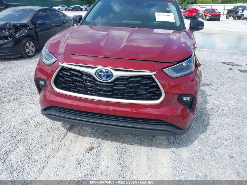 2021 Toyota Highlander Hybrid Xle VIN: 5TDGARAH9MS509009 Lot: 39476409