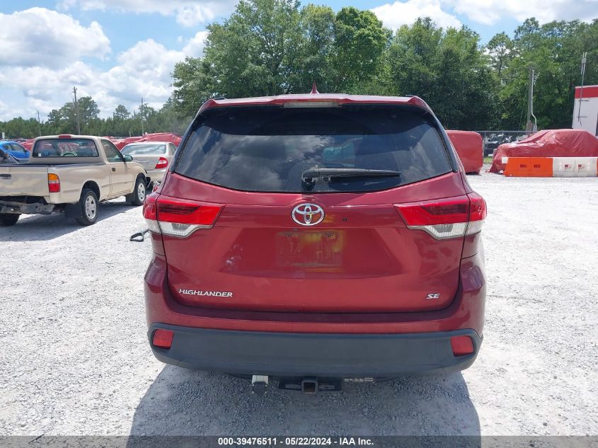 2018 Toyota Highlander Se VIN: 5TDKZRFH4JS544001 Lot: 39476511
