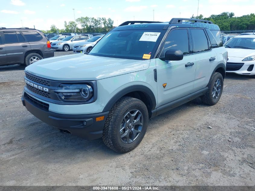 2022 Ford Bronco Sport Badlands VIN: 3FMCR9D99NRE10296 Lot: 39476608