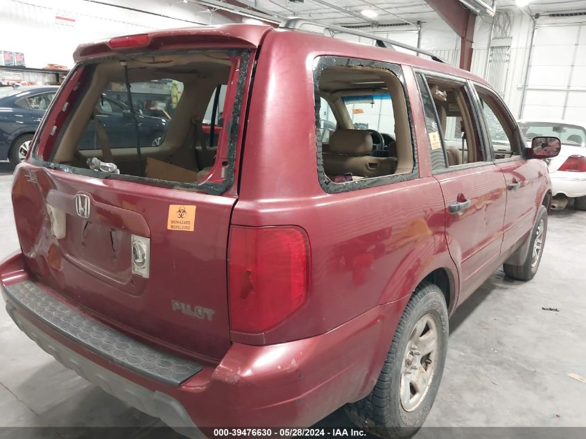 2005 Honda Pilot Ex-L VIN: 5FNYF18505B024430 Lot: 39476630