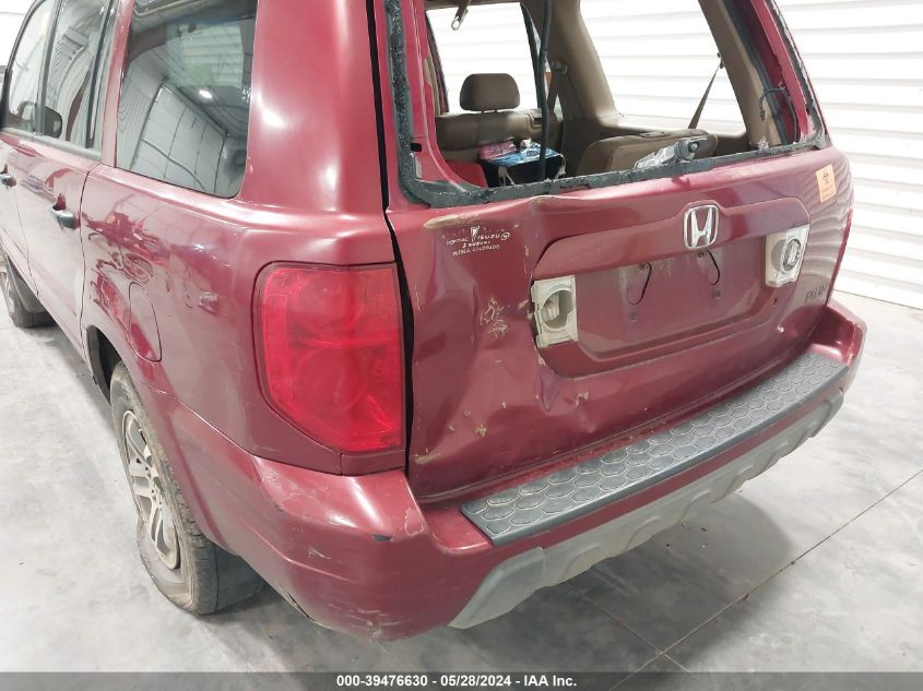 2005 Honda Pilot Ex-L VIN: 5FNYF18505B024430 Lot: 39476630