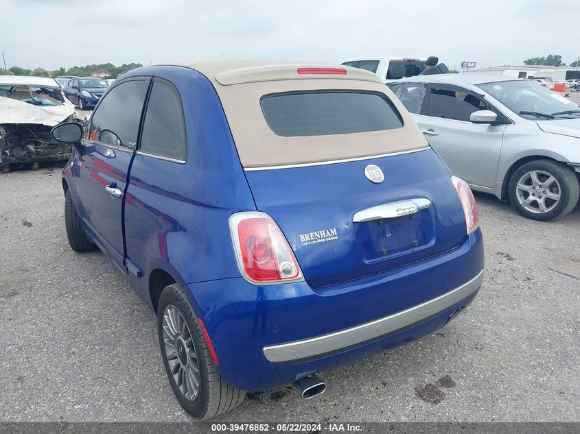 2012 Fiat 500C Lounge VIN: 3C3CFFER8CT360652 Lot: 39476852