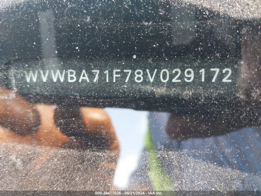 2008 Volkswagen Eos Komfort/Turbo VIN: WVWBA71F78V029172 Lot: 39477026